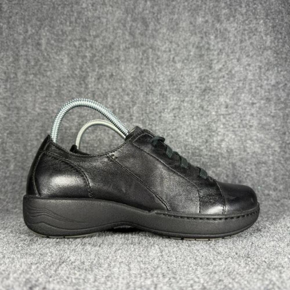 Dansko Adriana Black Leather Sneakers Oxford Womens 38 US 7.5-8 Comfort Shoes